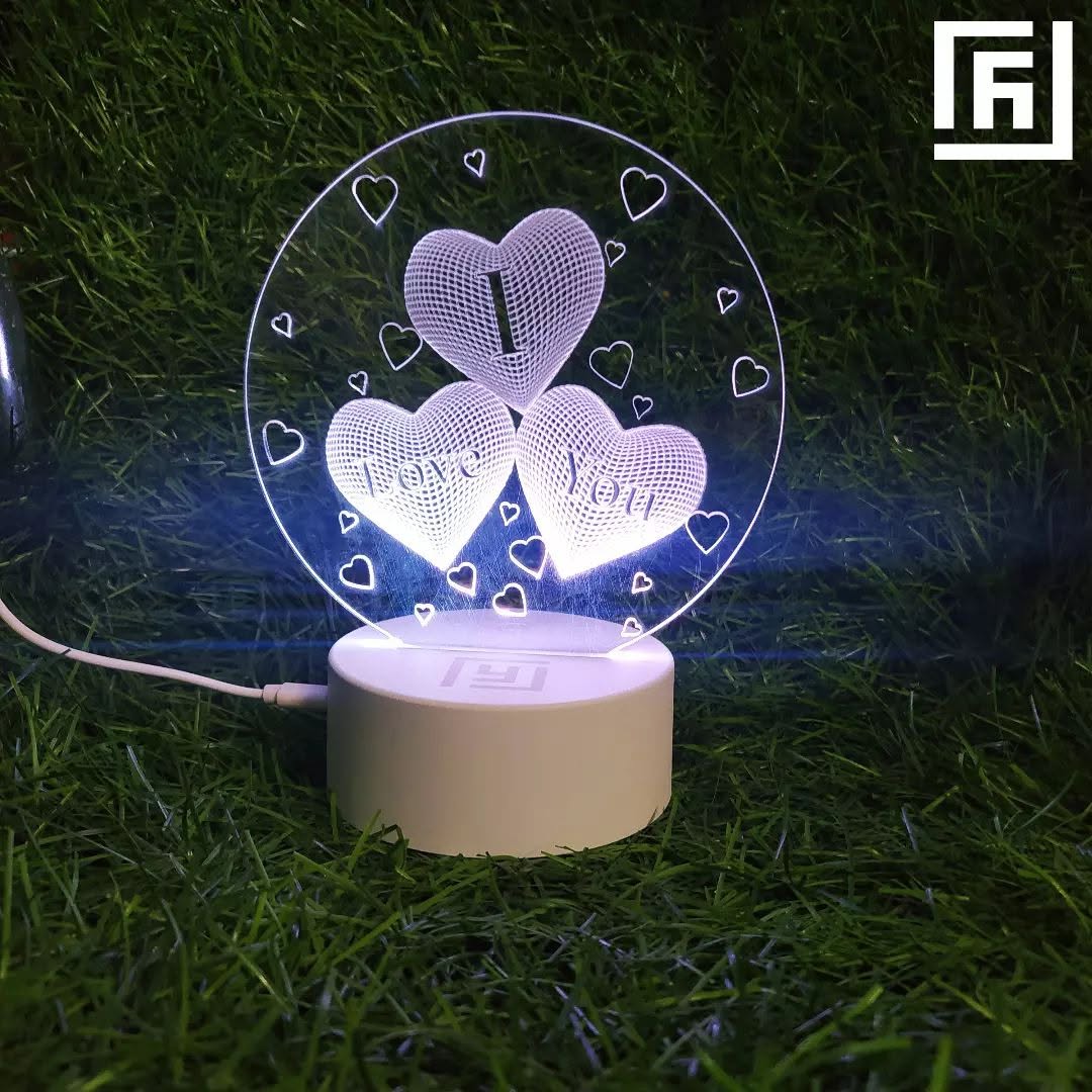 Lampe LED 3D Couple Enlacé 💑 Personnalisée