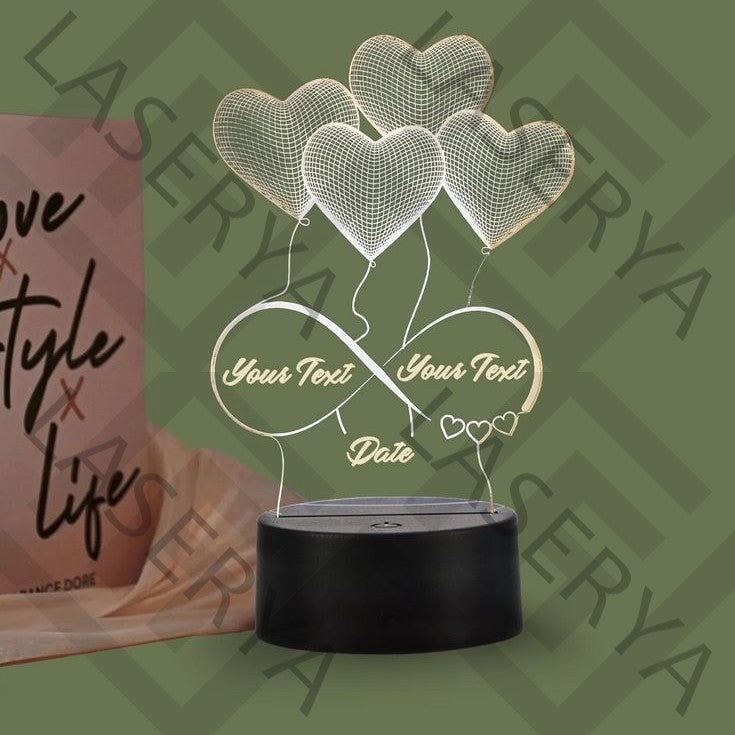 Lampe LED Cœur personnalisée 💞 Prénoms du couple