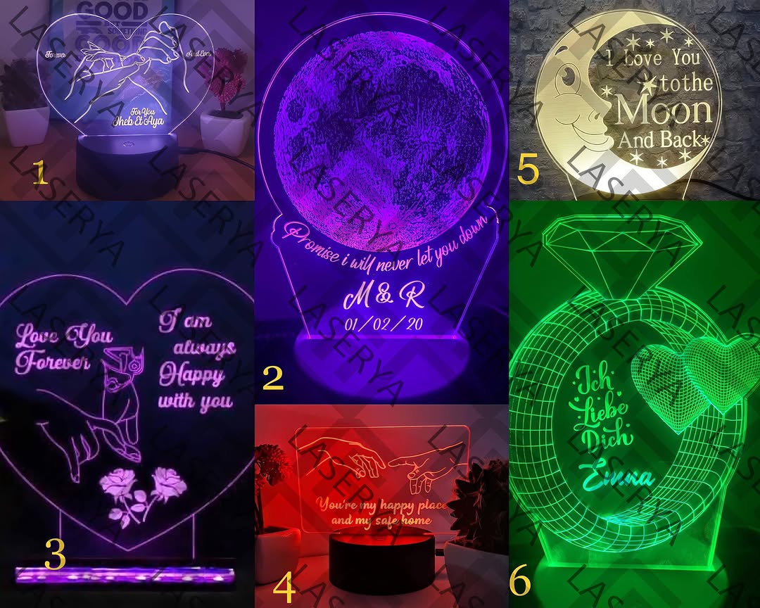 Lampe LED Amour personnalisée ❤️ Idée cadeau couple