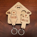 Porte-clés Couple en Bois ❤️ Gravé