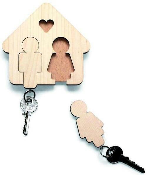 Porte-clés Couple en Bois ❤️ Gravé