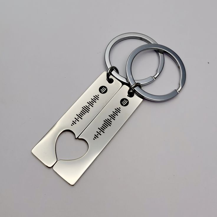 Porte-clés Couple personnalisé ❤️ Inox miroir