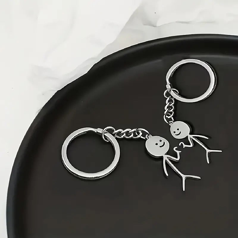 Porte-clés Couple personnalisé ❤️ Inox miroir