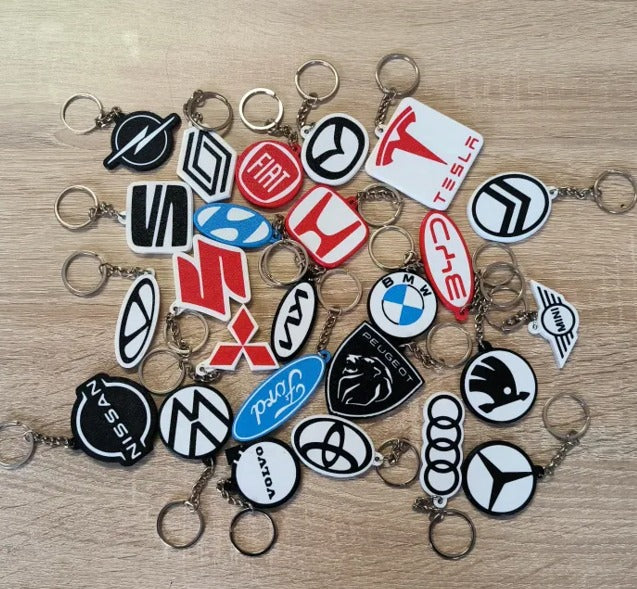 Porte-clés 3D Logos Marques Auto/Moto 🚗