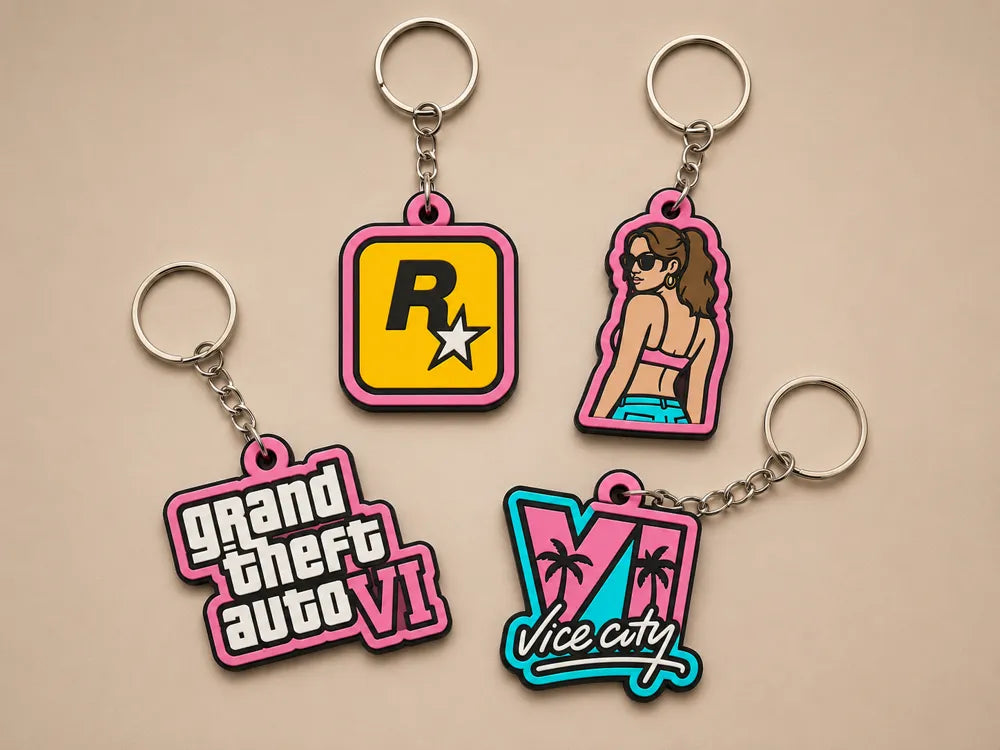 Collection de porte-clés GTA VI multicolores