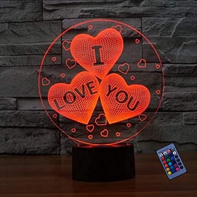 Lampe LED Saint-Valentin 💕 Cadeau couple gravé