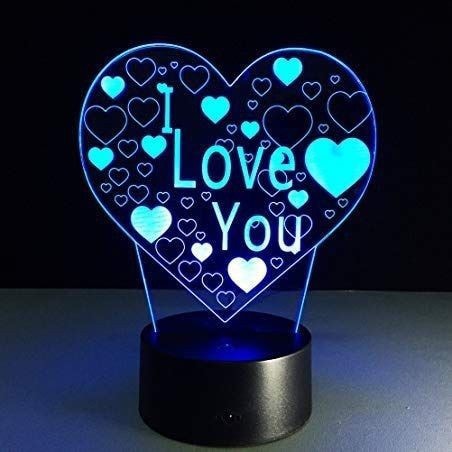 Lampe LED Saint-Valentin 💕 Cadeau couple gravé