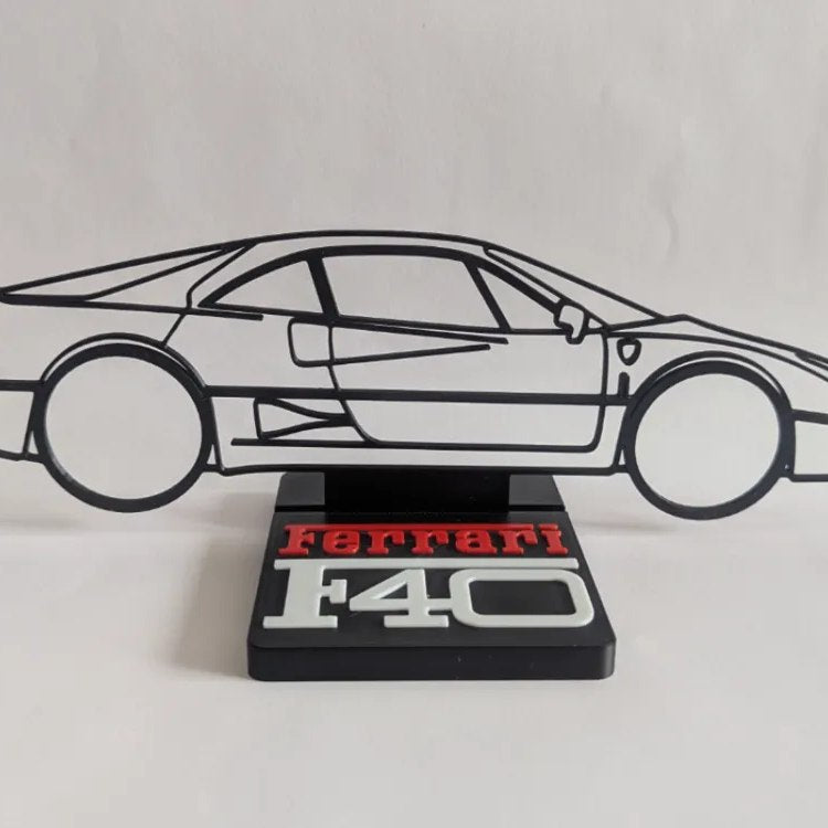 Présentoir Voiture 3D 🏎️ Silhouette sur socle