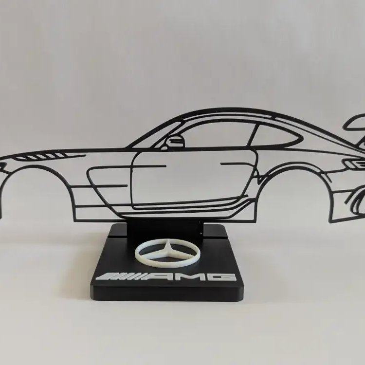 Présentoir Voiture 3D 🏎️ Silhouette sur socle