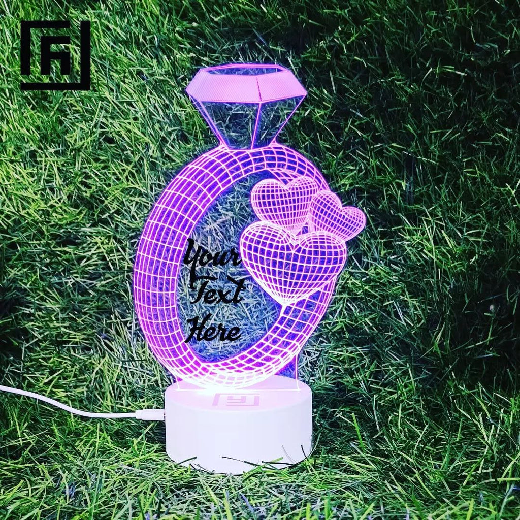 Lampe LED 3D Couple Flacon Parfum 💜 Personnalisée