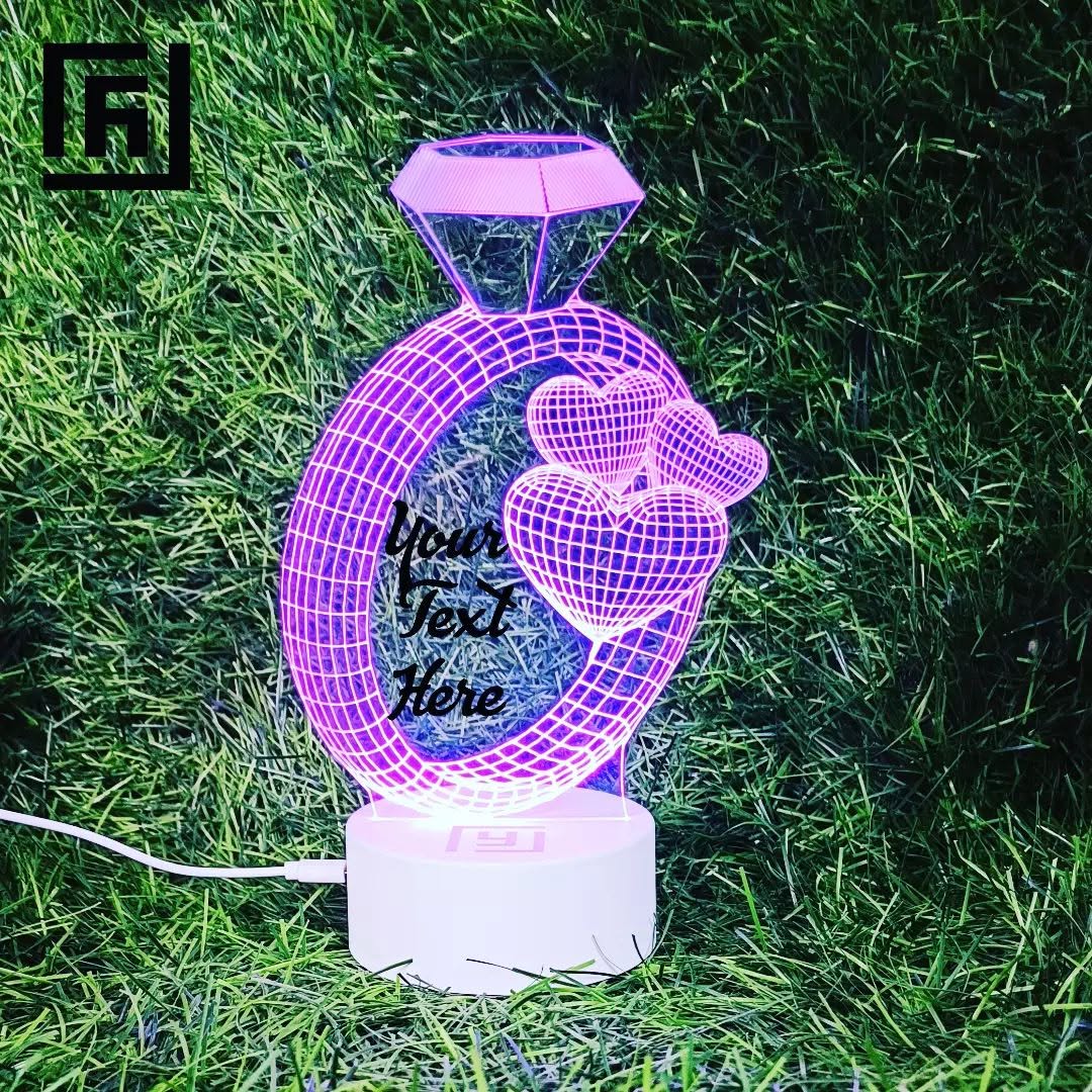 Lampe LED 3D Couple Flacon Parfum 💜 Personnalisée