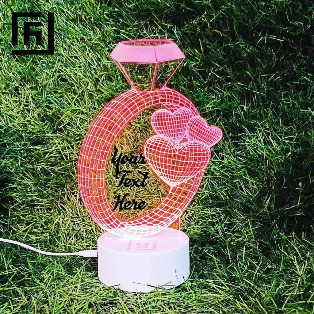 Lampe LED 3D Couple Flacon Parfum 💜 Personnalisée