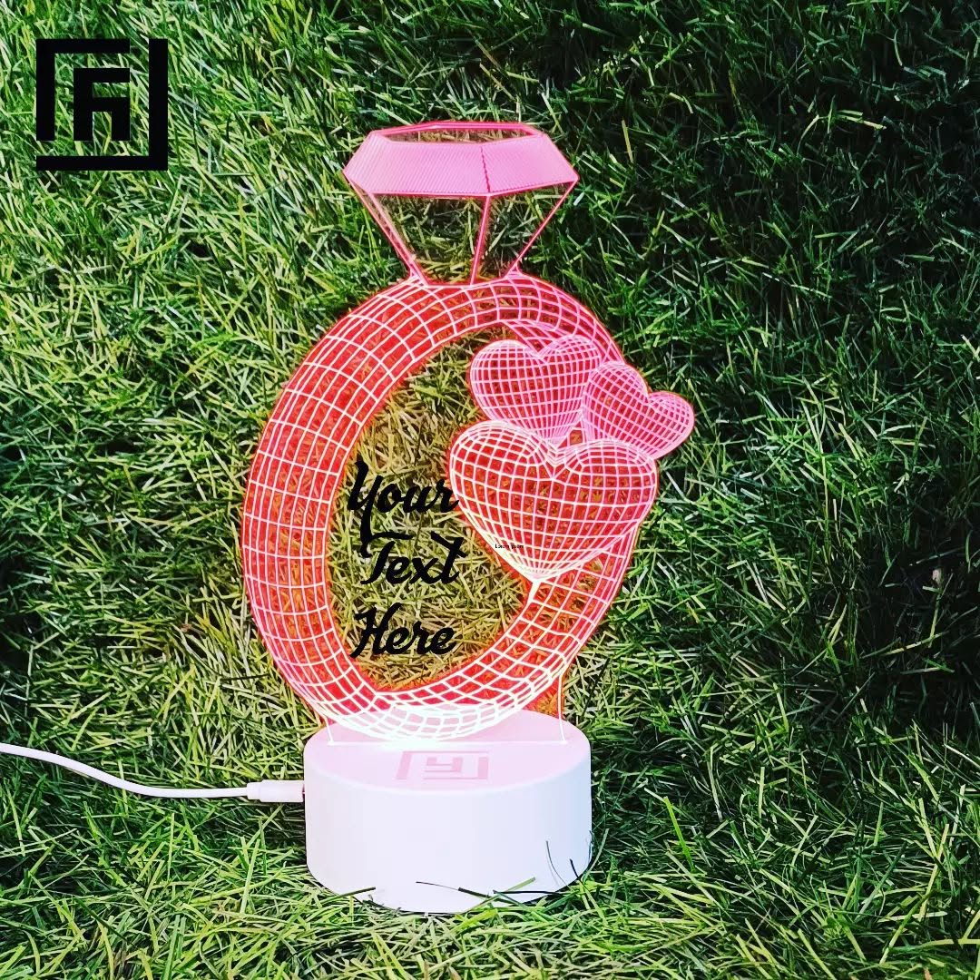 Lampe LED 3D Couple Flacon Parfum 💜 Personnalisée