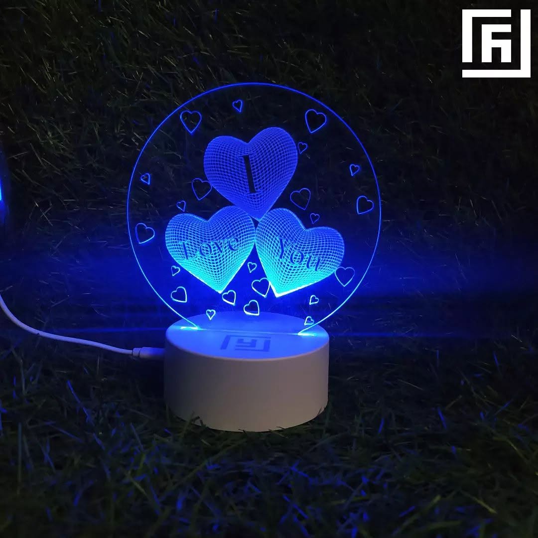 Lampe LED 3D Couple Enlacé 💑 Personnalisée