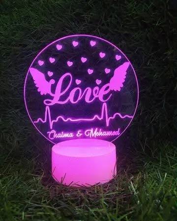 Lampe LED 3D Couple & Amour ❤️ Personnalisée