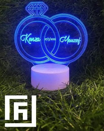 Lampe LED 3D Couple & Amour ❤️ Personnalisée
