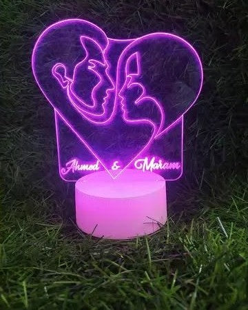 Lampe LED 3D Couple & Amour ❤️ Personnalisée