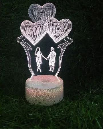 Lampe LED 3D Couple & Amour ❤️ Personnalisée