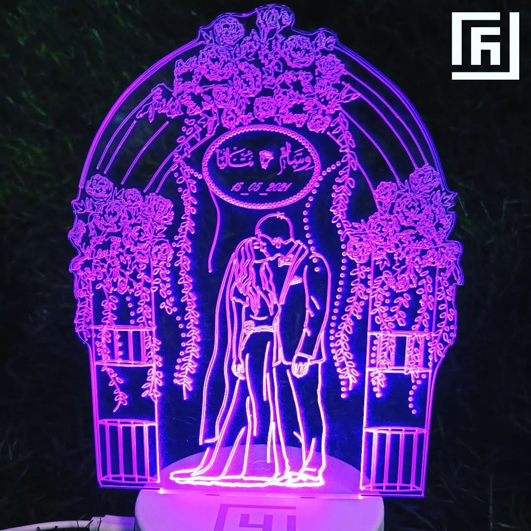 Lampe LED 3D Couple Debout 💑 Personnalisée