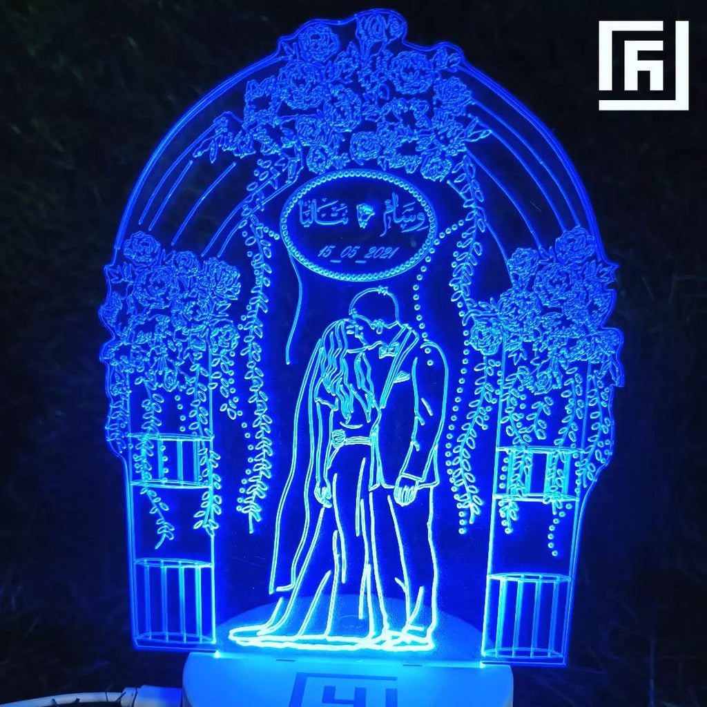 Lampe LED 3D Couple Debout 💑 Personnalisée