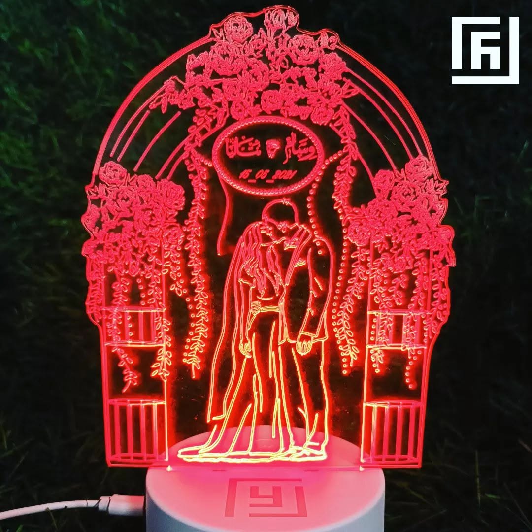 Lampe LED 3D Couple Debout 💑 Personnalisée
