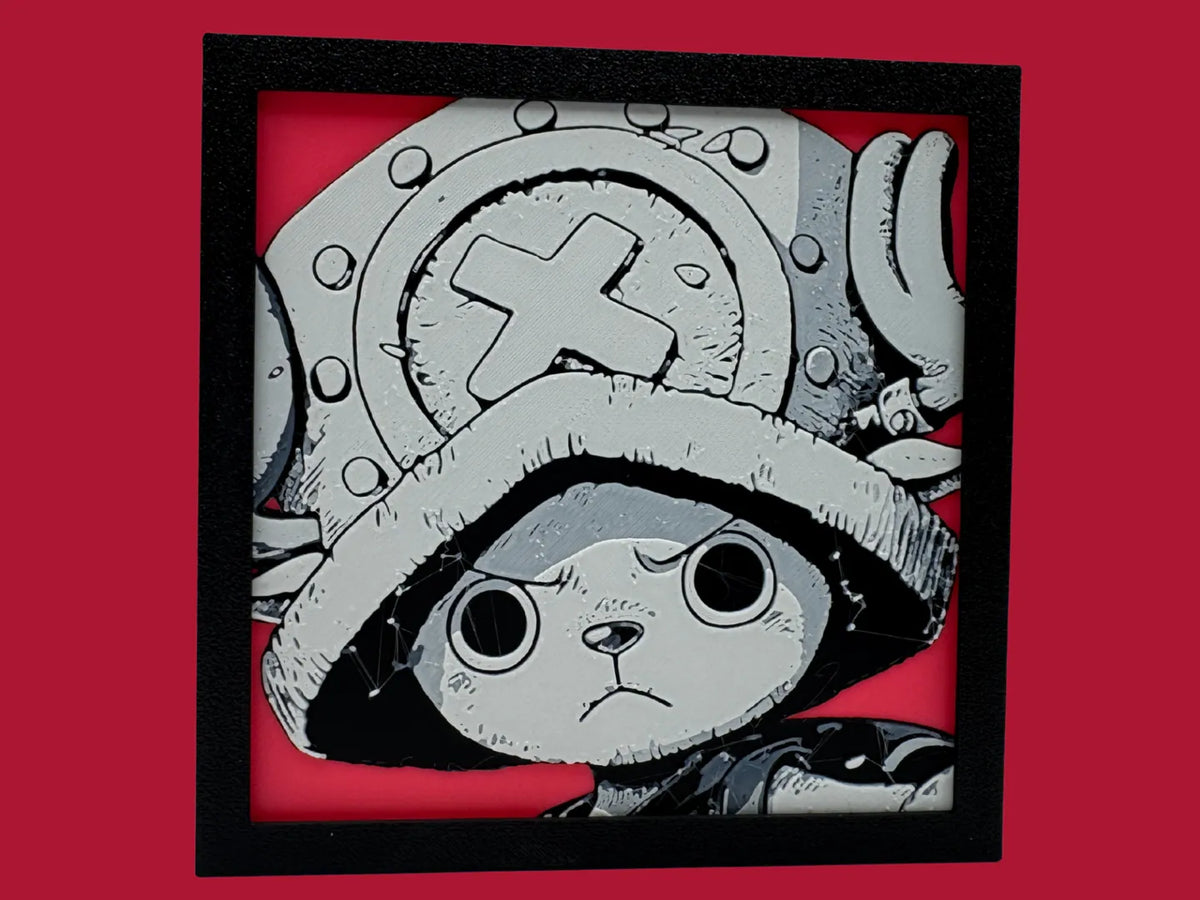 Cadre One Piece Tony Tony Chopper, portrait avec cadre noir