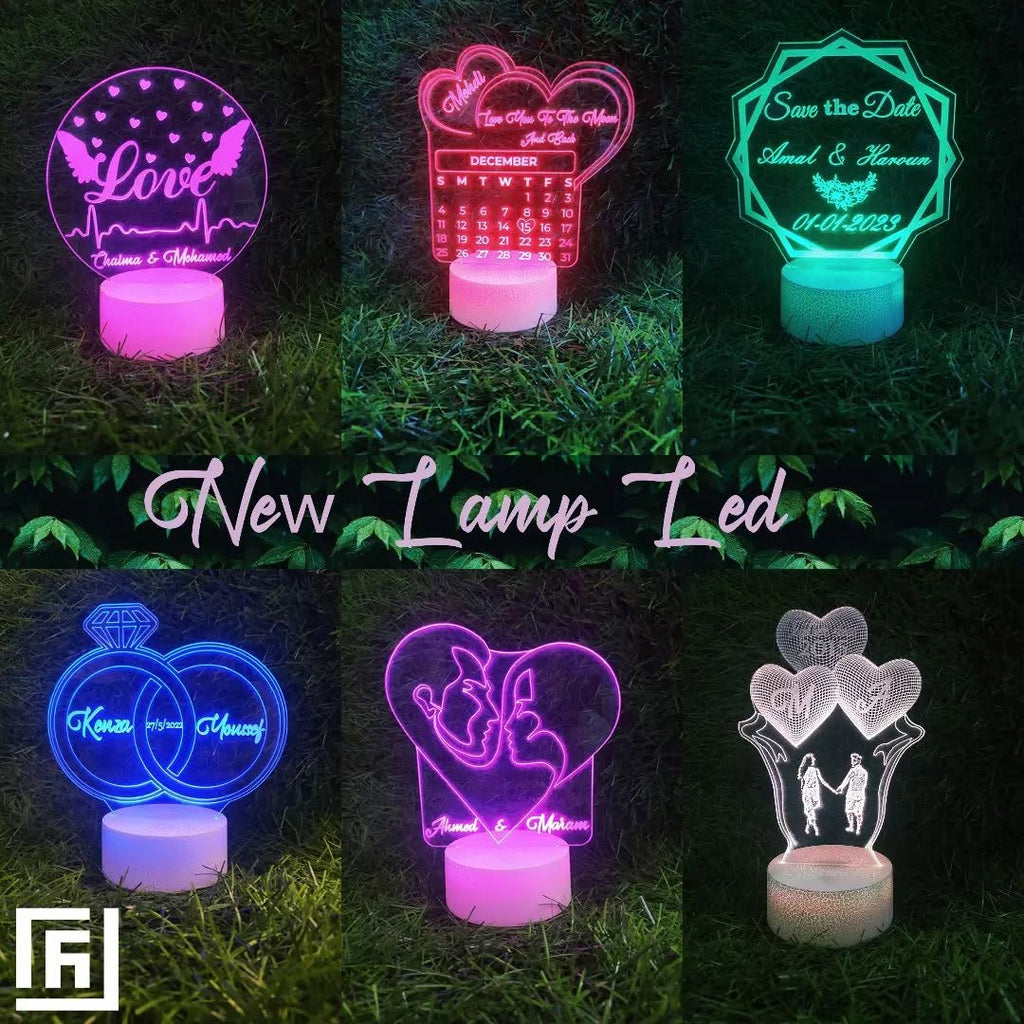 Lampe LED 3D Couple & Amour ❤️ Personnalisée