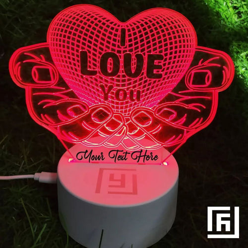 Lampe LED 3D Couple Love & Ailes 💞 Personnalisée