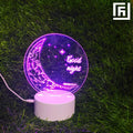Lampe LED 3D Couple Croissant & Cœur 🌙 Personnalisée