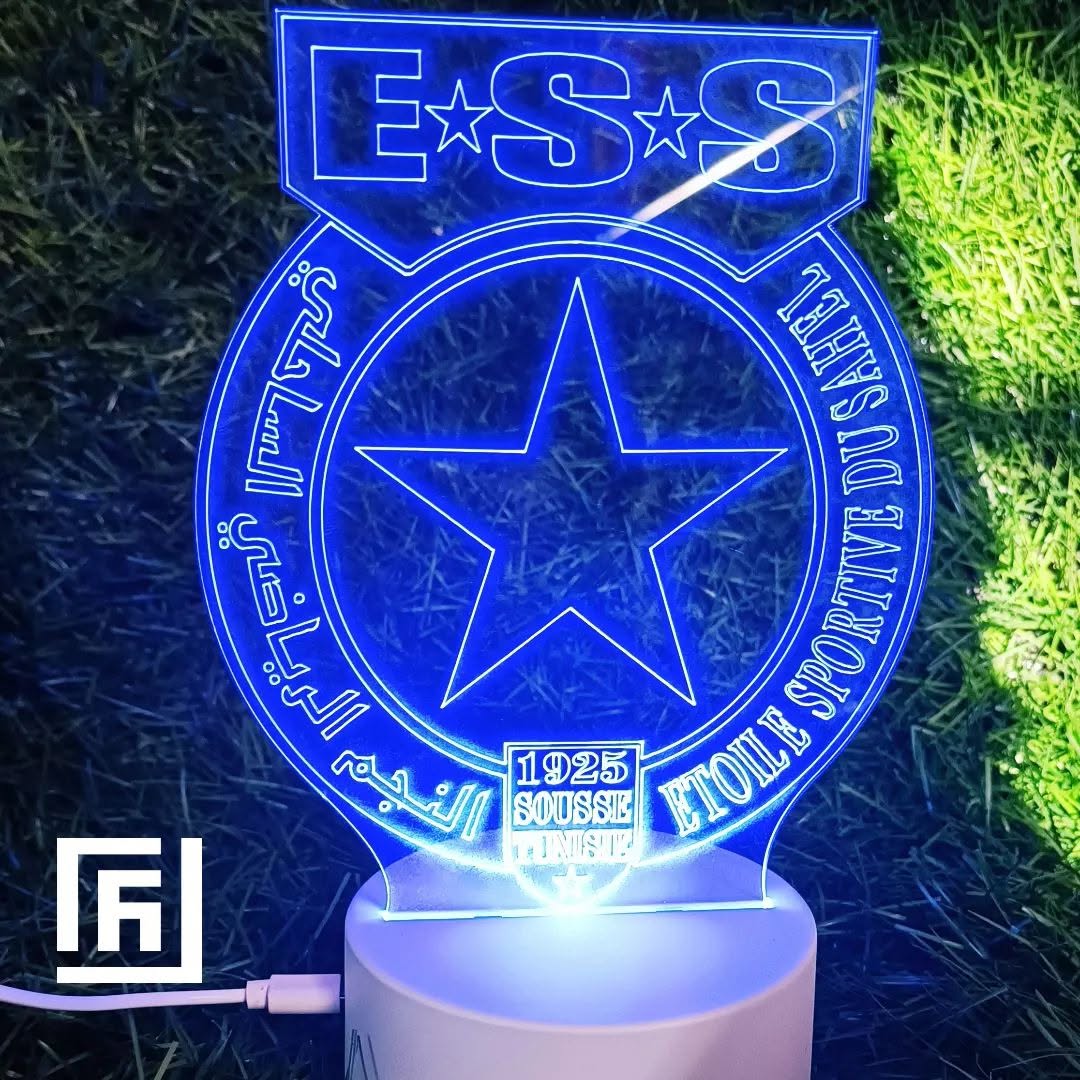 Lampe LED 3D Étoile du Sahel (ESS) ⚽ Déco supporter