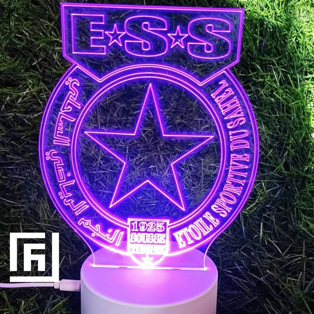 Lampe LED 3D Étoile du Sahel (ESS) ⚽ Déco supporter