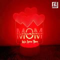 Lampe LED 3D MOM We Love You ❤️ Personnalisée