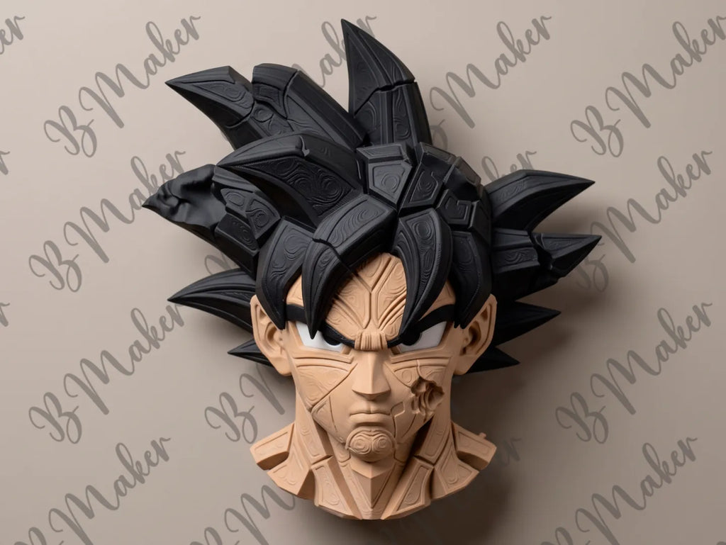 Goku Dragon Ball — décoration murale effet pierre, vue de face