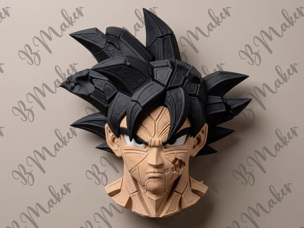 Goku Dragon Ball — décoration murale effet pierre, vue de face