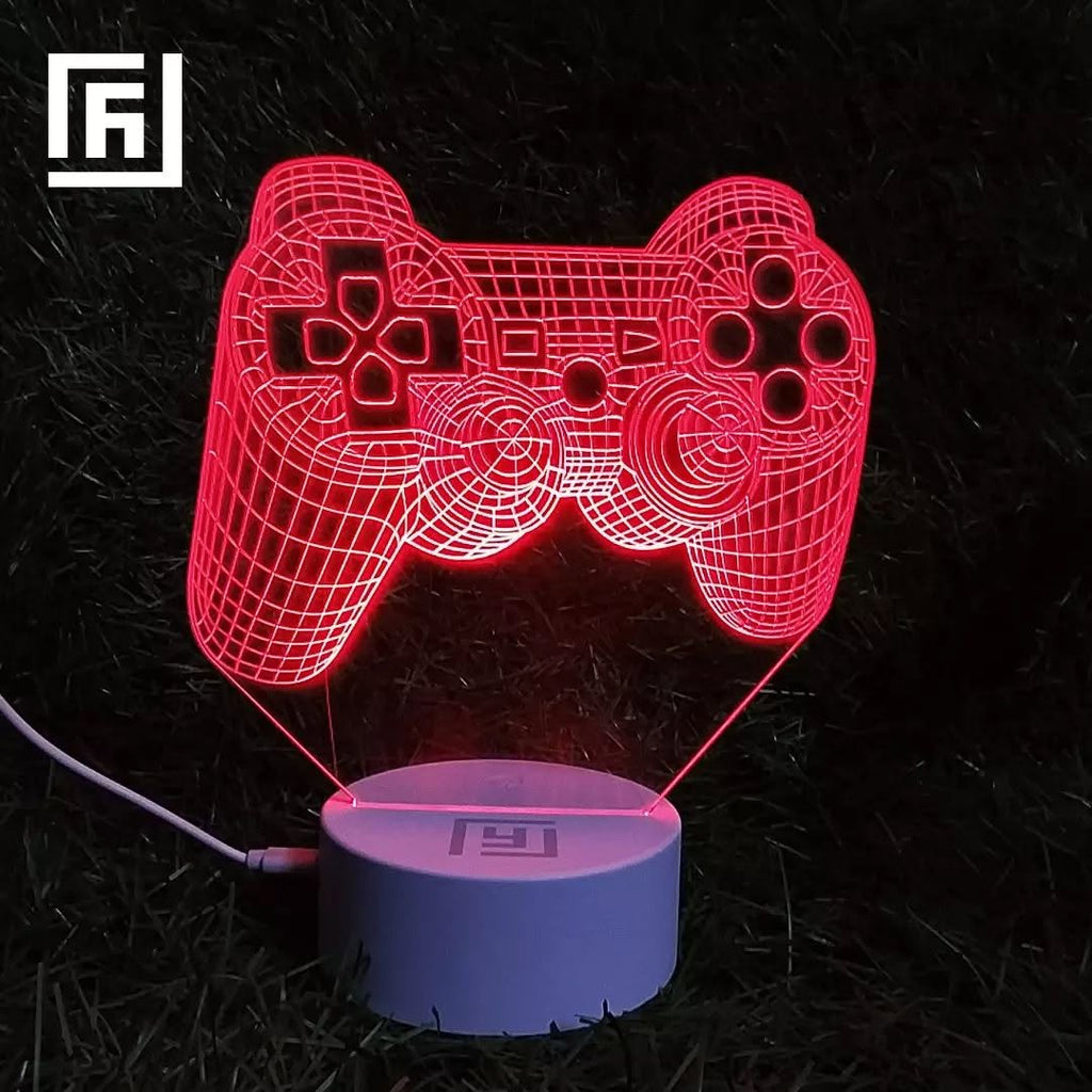 Lampe LED 3D Manette PS3 🎮 Personnalisée