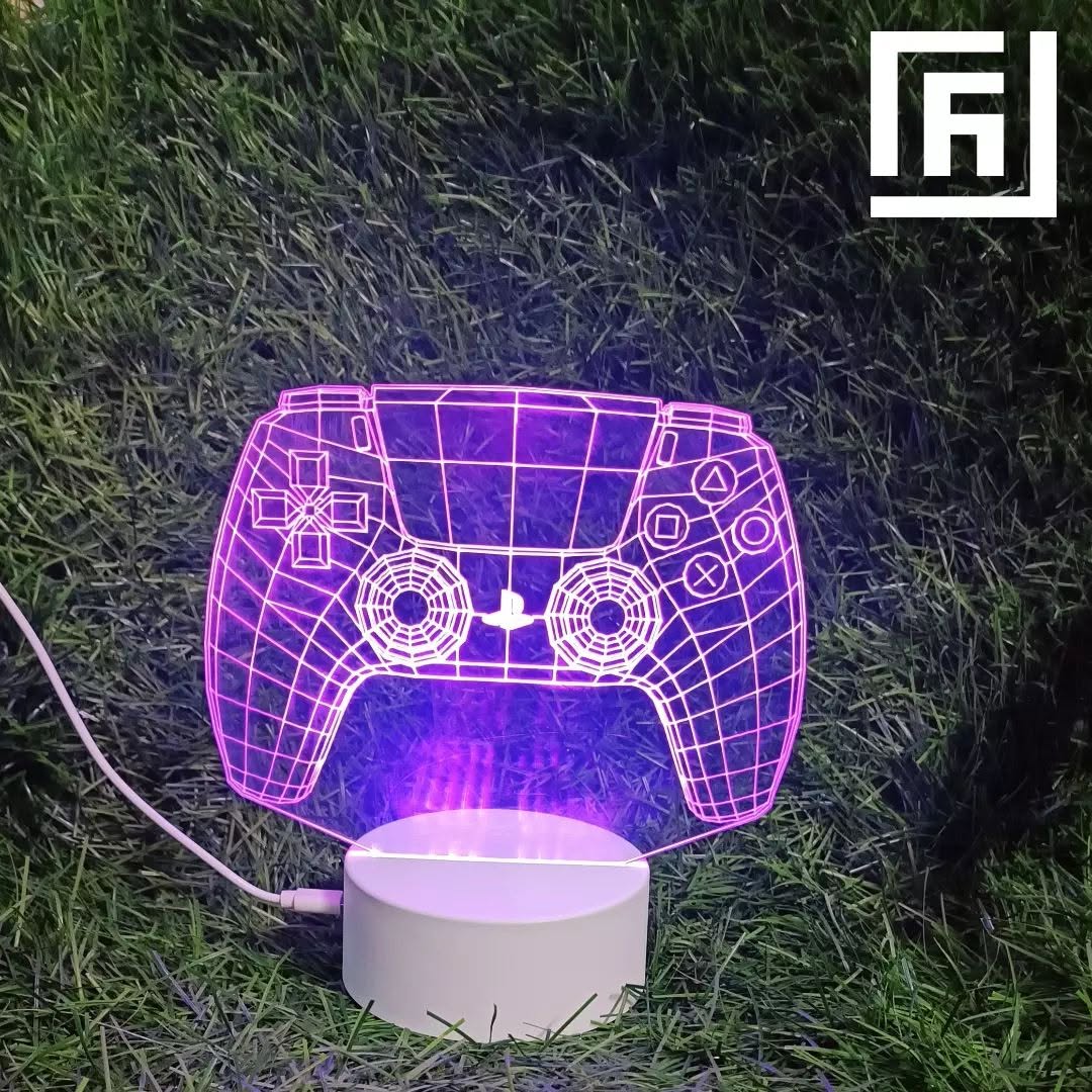 Lampe LED 3D Manette PS5 🎮 Personnalisée