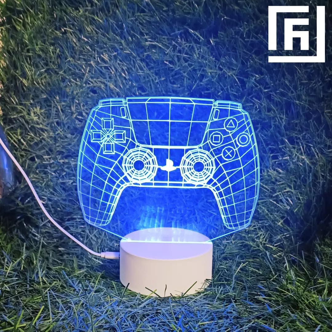 Lampe LED 3D Manette PS5 🎮 Personnalisée