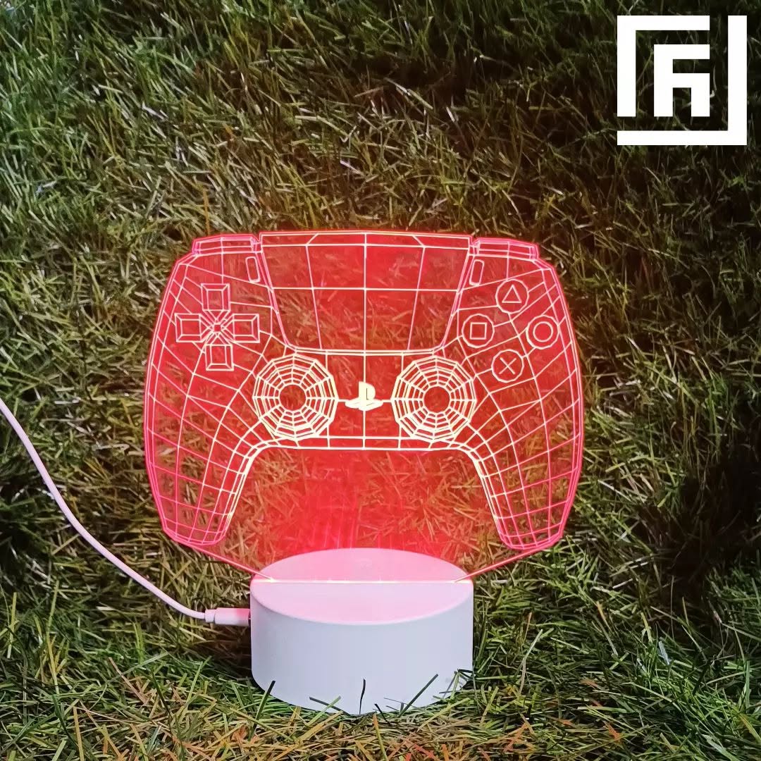Lampe LED 3D Manette PS5 🎮 Personnalisée