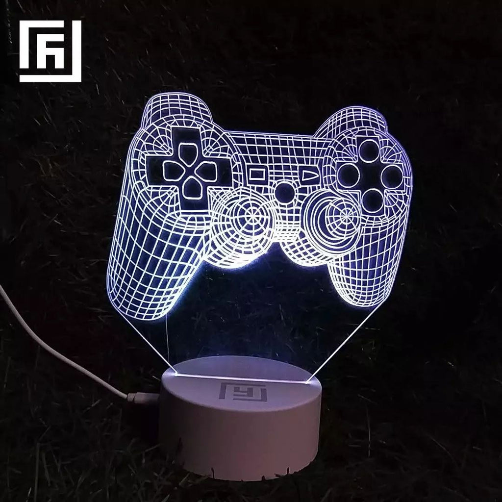 Lampe LED 3D Manette PS3 🎮 Personnalisée