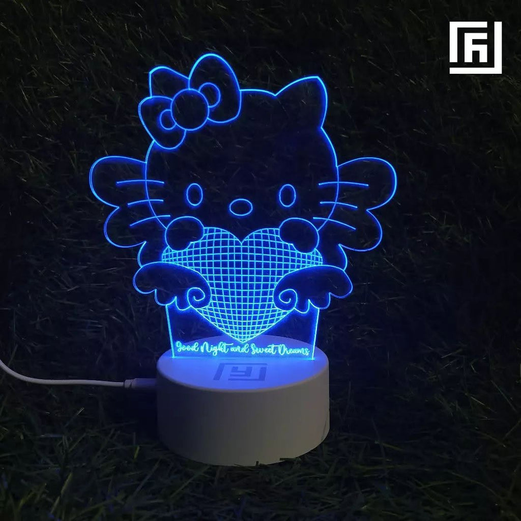 Lampe LED 3D Hello Kitty 🎀 Personnalisée