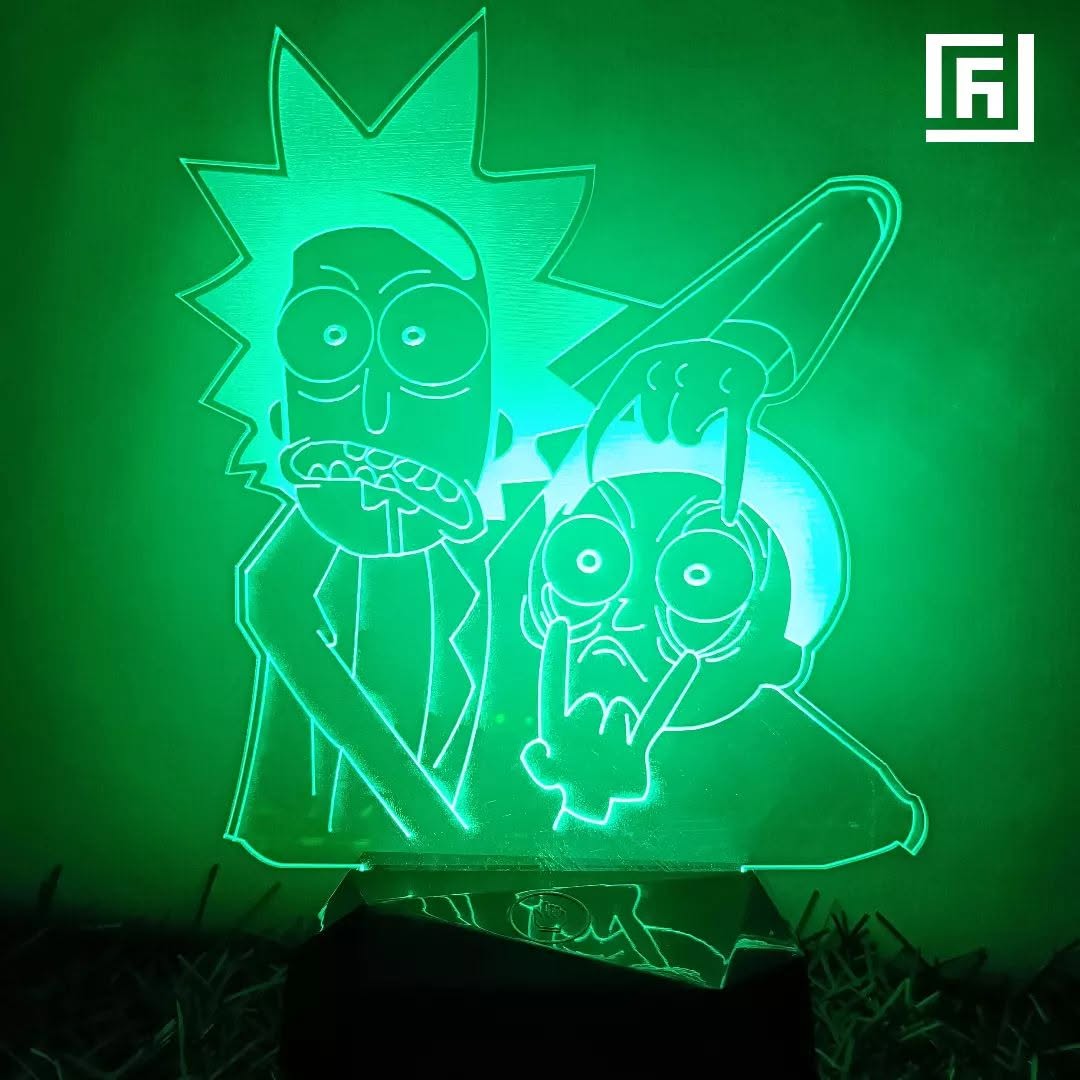 Lampe LED 3D Rick & Morty 🛸 Personnalisée