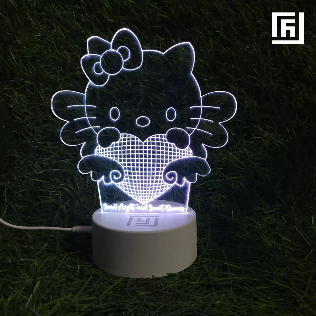 Lampe LED 3D Hello Kitty 🎀 Personnalisée