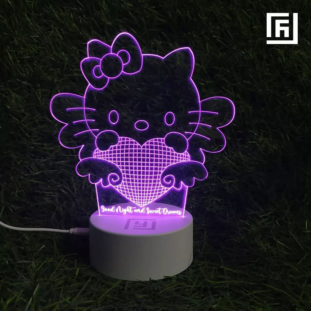 Lampe LED 3D Hello Kitty 🎀 Personnalisée