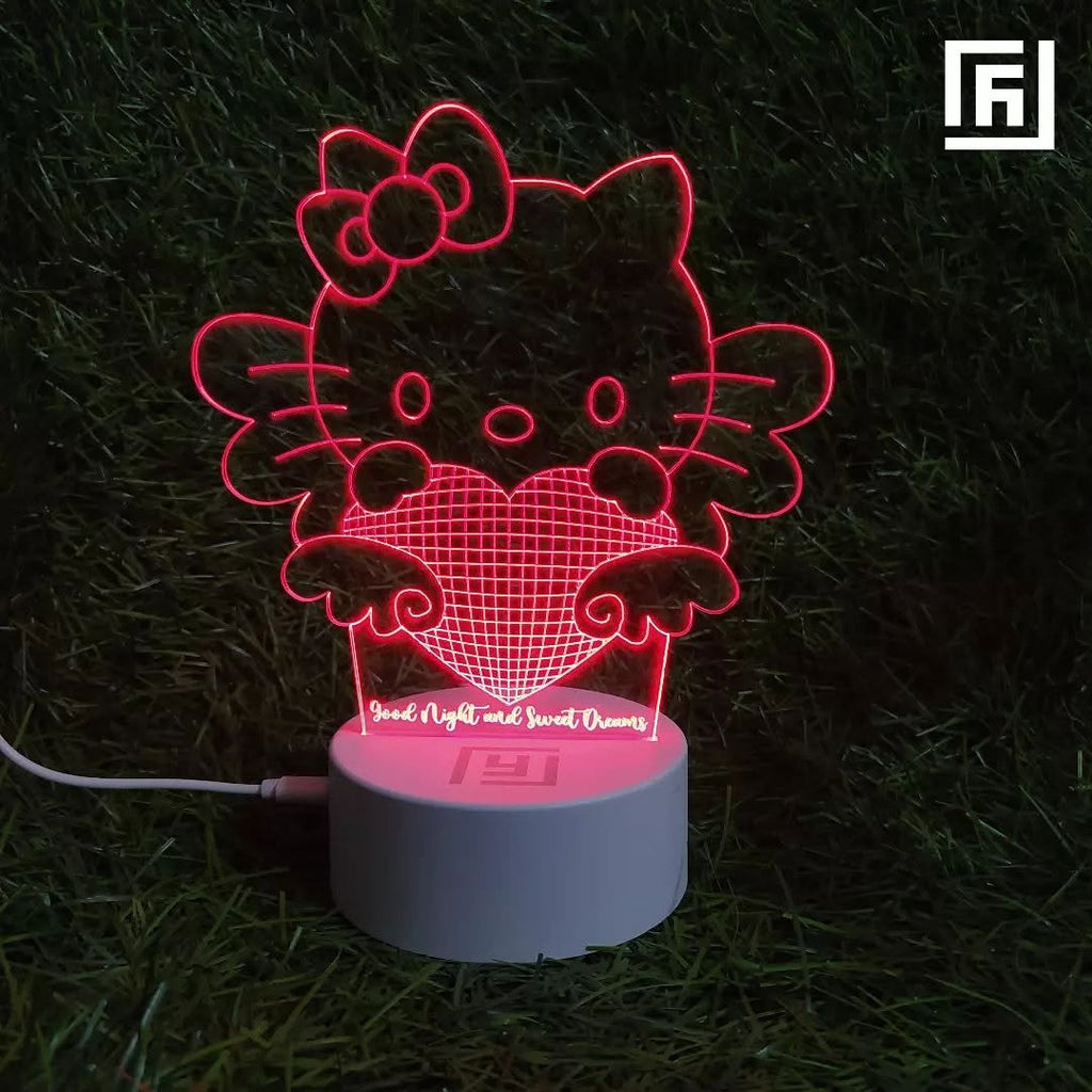 Lampe LED 3D Hello Kitty 🎀 Personnalisée