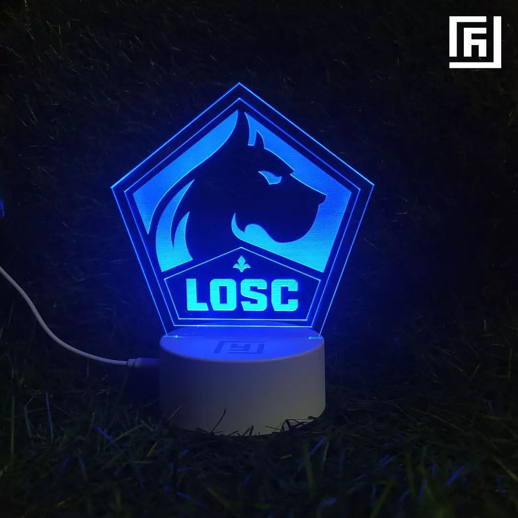 Lampe LED 3D LOSC Lille ⚽ Déco supporter
