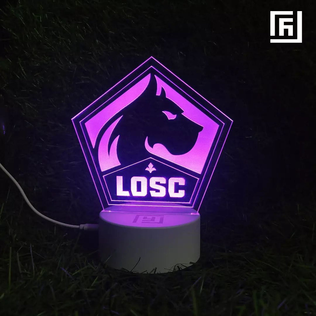 Lampe LED 3D LOSC Lille ⚽ Déco supporter