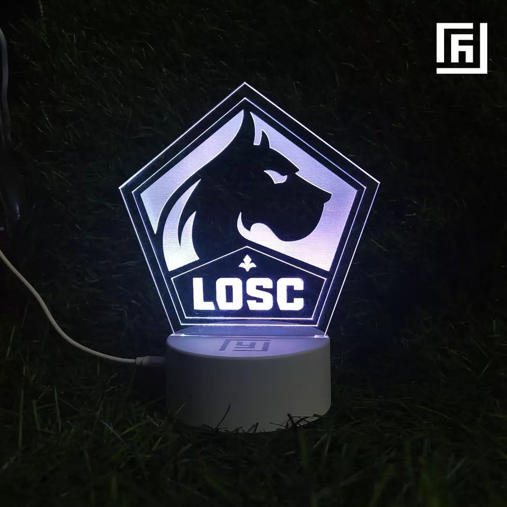 Lampe LED 3D LOSC Lille ⚽ Déco supporter