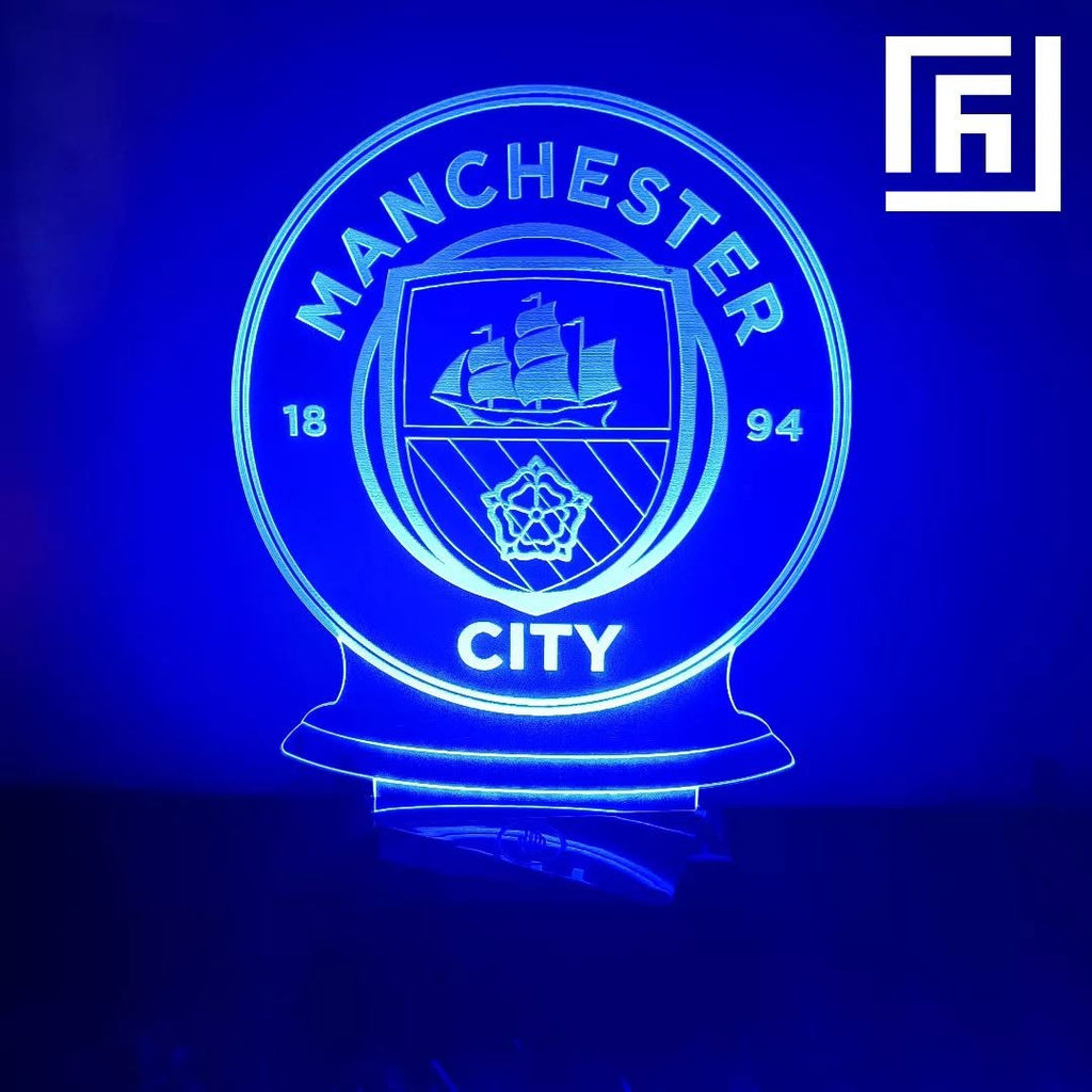 Lampe LED 3D Manchester City ⚽ Déco supporter