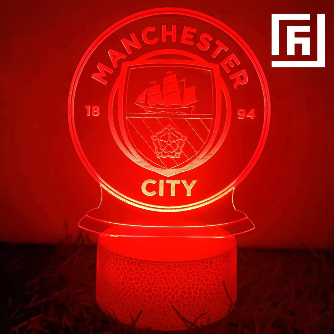 Lampe LED 3D Manchester City ⚽ Déco supporter