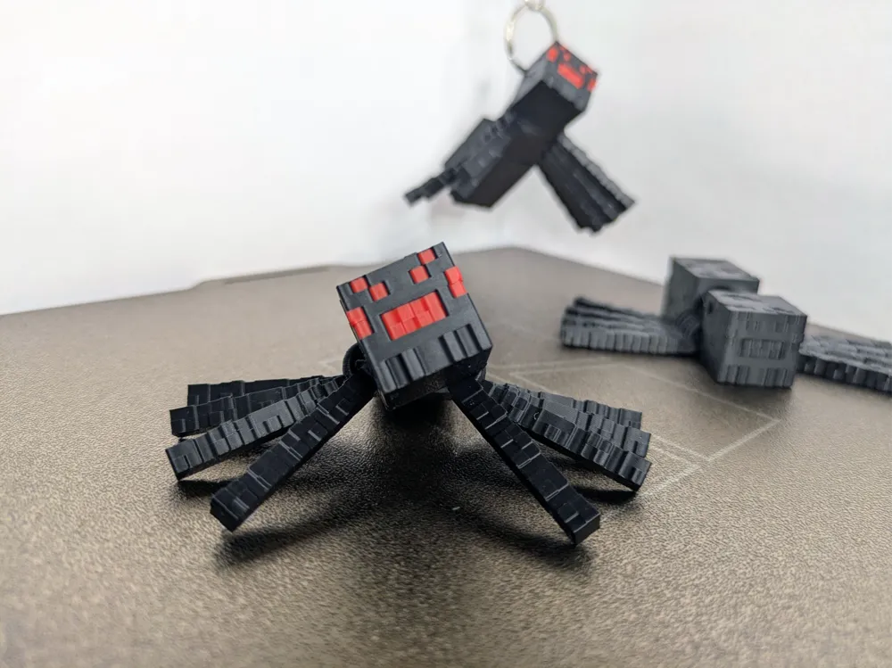 Porte-clé Araignée 8 bits – Minecraft 🕷️ (lot de 2)